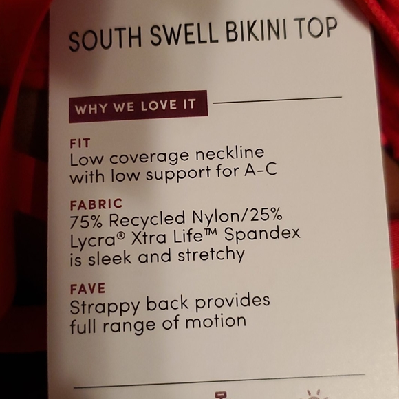 Red Athleta South Swell Bikini - Picture 4 of 5